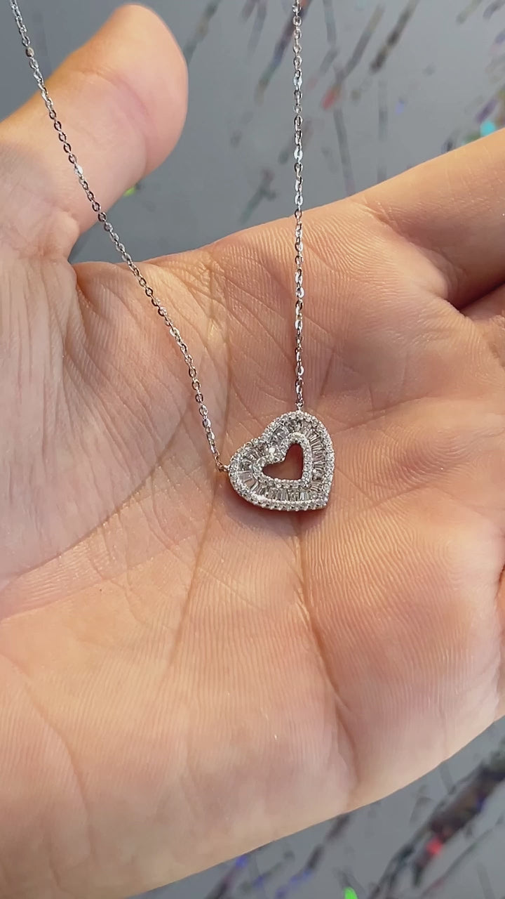 Silver Heart Aflame Silver Necklace